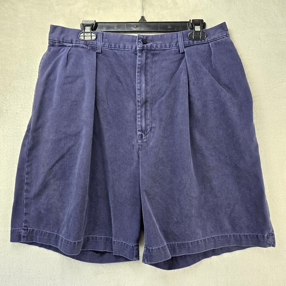 Ralph Lauren Double RL RRL Pleated Chino Shorts Mens 34 Blue 9" Inseam USA Made